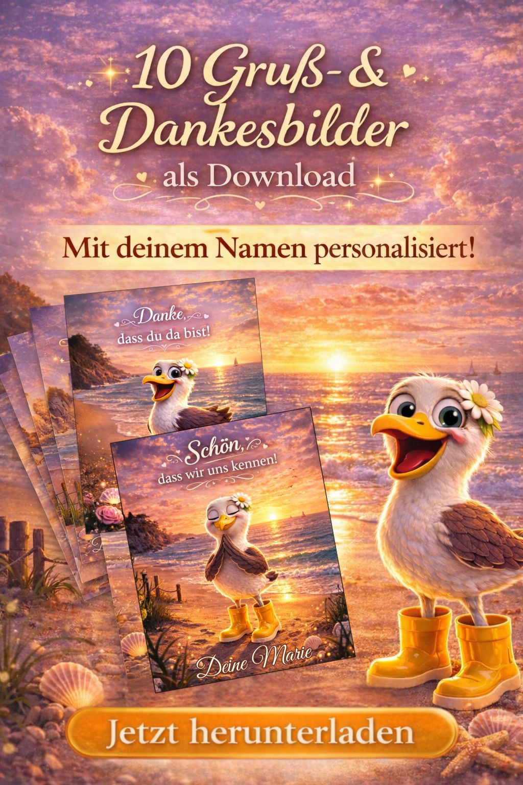 10 personalisierte Gruß- & Dankesbilder (Download)